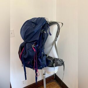 Gregory Deva 70 Womens Blue Hiking Backpack Camel Water